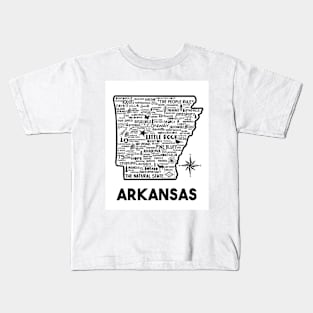 Arkansas Map Kids T-Shirt